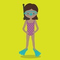 swimming girl purple 04