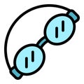 Swimming glasses icon vector flat
