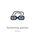Swimming glasses icon vector. Trendy flat swimming glasses icon from nautical collection isolated on white background. Vector