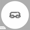 Swimming glasses vector icon sign symbol