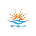 Swimming graphic design template vector