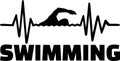 Swimming heartbeat line german Royalty Free Stock Photo