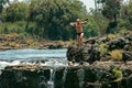 Swimming hole on the Victoria Falls Royalty Free Stock Photo