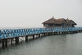 Catwalk to a swimming house in Keta in Ghana