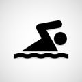 Swimming icon great for any use. Vector EPS10. Royalty Free Stock Photo