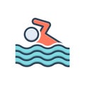 Color illustration icon for Swimming, natation and swim Royalty Free Stock Photo