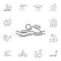 Swimming icon. Simple element illustration. Swimming symbol design from Gym and Health collection set. Can be used for web and mob Royalty Free Stock Photo
