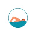 Swimming icon,  swimming pool on white background, water swim sport. Vector illustration. eps10 Royalty Free Stock Photo