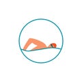 Swimming icon,  swimming pool on white background, water swim sport. Vector illustration Royalty Free Stock Photo