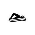 Swimming icon,  swimming pool on white background, water swim sport. Vector illustration. Swimming logo, sign, emblem Royalty Free Stock Photo