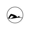 Swimming icon,  swimming pool on white background, water swim sport. Vector illustration. Swimming logo, sign, emblem Royalty Free Stock Photo