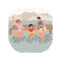 Swimming in a lake isolated cartoon vector illustration. Royalty Free Stock Photo