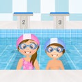 Swimming lessons for children Royalty Free Stock Photo