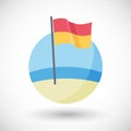 Swimming with lifeguards flag flat icon Royalty Free Stock Photo