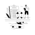 Swimming and lifesaving classes abstract concept vector illustration.