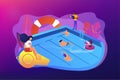 Swimming and lifesaving classes concept vector illustration.