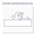 Swimming line icon