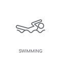 Swimming linear icon. Modern outline Swimming logo concept on wh