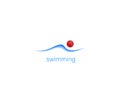 swimming logo creative idea on the white background, simple swimming pool logotype, Royalty Free Stock Photo