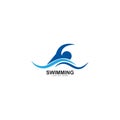 swimming logo vector icon illustration Royalty Free Stock Photo