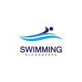 Swimming logo vector illustration design.Swimming Club. Swimmer logo design template Royalty Free Stock Photo