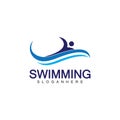 Swimming logo vector illustration design.Swimming Club. Swimmer logo design template Royalty Free Stock Photo