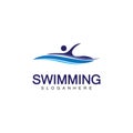 Swimming logo vector illustration design.Swimming Club. Swimmer logo design template Royalty Free Stock Photo