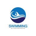 Swimming logo vector illustration design.Swimming Club. Swimmer logo design template Royalty Free Stock Photo