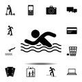 swimming man in the water icon. Simple glyph, flat vector element of universal icons set for UI and UX, website or mobile Royalty Free Stock Photo