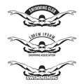 Swimming man on wave logo