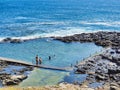 Swimming on Ocean Rock Pool, Kiama, NSW South Coast, Australia Royalty Free Stock Photo