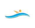 Swimming people logo design vector Royalty Free Stock Photo