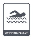 swimming person icon in trendy design style. swimming person icon isolated on white background. swimming person vector icon simple