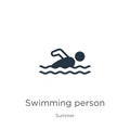 Swimming person icon vector. Trendy flat swimming person icon from summer collection isolated on white background. Vector