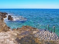 Swim platform at the seaside, Monemvasia, Greece