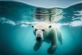 Swimming polar bear, generative ai