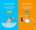 Swimming and Pole Vault Sports Banners Royalty Free Stock Photo