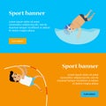 Swimming and Pole Vault Sports Banners Royalty Free Stock Photo