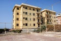 A swimming pool of the abandoned resort empties and damage Royalty Free Stock Photo