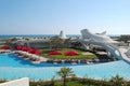 Swimming pool area at luxury Turkish resort Royalty Free Stock Photo