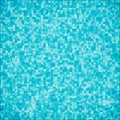 Swimming pool background. Top view of water surface with waves and sun glare on it. Blue tiled bottom. Summer vacation vector Royalty Free Stock Photo