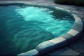 Swimming pool background transparent blue colored clear calm water surface texture with splashes and bubbles. Water waves in Royalty Free Stock Photo