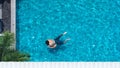 Swimming pool blue color water top view angle. Royalty Free Stock Photo