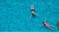 Swimming pool blue color water top view angle. Royalty Free Stock Photo