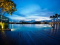 Swimming pool blue sky sunset at Butterworth, Penang, Malaysia