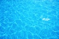 Swimming pool blue water background with sun highlights