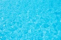 Swimming pool blue water surface with bright sun light reflection. Royalty Free Stock Photo