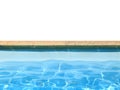 Swimming pool boarder with blue water isolated Royalty Free Stock Photo