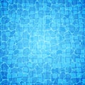 Swimming pool bottom caustics ripple and flow with waves background. Seamless blue ripples pattern. Vector illustration Royalty Free Stock Photo