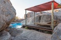 Swimming pool between boulders on a hill at Hoada Camp Royalty Free Stock Photo